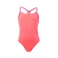 Speedo Girls Girl's Lane Line Back Swimsuit in Red - Pink - Size 11-12Y