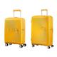 American Tourister Soundbox - Spinner S Erweiterbar Handgepäck, 55 cm, 41 L, Gelb (Golden Yellow)+Spinner L Erweiterbar Koffer, 77 cm, 110 L, Gelb (Golden Yellow)