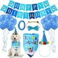 HAWEE Pet Birthday Party Supplies-Dog Birthday Bandana Dog Birthday Boy Girs Hat Scarfs with Cute Doggie Birthday Party Supplies Decorations