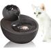 Walbest Lotus Cat Water Fountain Automatic Ceramic Drinking Fountain for Pets 8.1 x 6.6 x 5.4 USB Water Capacity (Black)