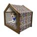 Flower Pet House Floral Vivid Pattern with Colorful Flowers Daisies Wildflowers Cheerful Natural Outdoor & Indoor Portable Dog Kennel with Pillow and Cover 5 Sizes Multicolor by Ambesonne