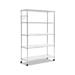 5-Shelf Wire Shelving Kit with Casters and Shelf Liners 48w x 18d x 72h Silver