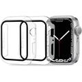 Case Compatible with Apple Watch Series 7 41mm with HD Glass Screen Protector 2 Pack Hard PC Cover Full Coverage Scratch Resistant Protective Touch Sensitive Slim for Apple Watch