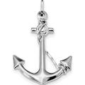 Sterling Silver Rhodium Plated Polished Anchor With Rope Charm (44 X 27) Made In Italy qc9259
