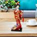 27cm Japanese Kimono Geisha Doll Resin Humanoid Girl Statue Collectible Figurine National Style gift of handcrafted for Desktop home and bar Decor Red with Flute