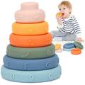 Baby Stacking & Nesting Stack & Roll Cups Infant Stackable Block Set of 6 Toys for Infants