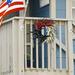 4th of July Red White and Blue Wreath Independence Day Wreath Summer Front Door Wreath Red White Blue Simulated Ears Decorated On July 4 In The United State