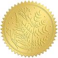 Gold Foil Sticker Fern Leaf 100pcs Certificate Seals Gold Embossed Round Embossed Foil Seal Stickers for Envelopes Invitation Card Diplomas Awards Graduation Celebration