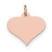 14k Rose Gold Plain .018 Gauge Engraveable Heart Disc Charm