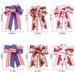 6 Pieces Independence Day Wreath Bow Large Patriotic Wreath Bows Decoration Wreath Ribbon Bows Blue Red White Tree Bows Decorative Burlap Bows Decorations Ornaments for Patriotic Party