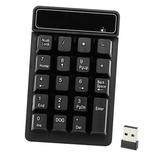 Arealer 2.4Ghz Wireless Numeric Keypad Mechanical Feel Number Pad Keyboard 19 Keys w/ USB Receiver Water-proof for Laptop Desktop PC Notebook Black