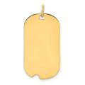 14k Plain .011 Gauge Engraveable Dog Tag w/Notch Disc Charm in 14k Yellow Gold