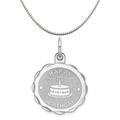 Sterling Silver Happy Birthday Disc Charm (15mm x 22mm) on a Sterling Silver 20 Inch Box Chain