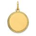 14k Plain .013 Gauge Engravable Round Disc Charm in 14k Yellow Gold