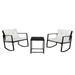 Hassch Single 2pcs Coffee Table 1pc Exposed Rocking Chair Three-Piece Set Black