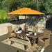 Havenside Home Okaloosa 9ft Deluxe Crank Lift Sunbrella fabric Bronze Patio Umbrella by Base Not Included Sunflower Yellow