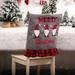 Christmas Decorations Plaid Fabric Chair Back Cover for Christmas Linen Dining Chair Back Covers Christmas Tree Flower Dinner Chair Covers for Xmas Banquet Kitchen Dining Room Decor 20.5x18.9in 1Pc