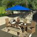 Havenside Home Okaloosa 9ft Deluxe Crank Lift Sunbrella fabric Bronze Patio Umbrella by Base Not Included Pacific Blue