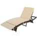 OverPatio Outdoor Sunbed Park Cushion Steel Outdoor Chaise Lounge