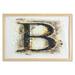 Letter B Wall Art with Frame Language Uppercase Wild Hot Blurry Effects Image Typography Printed Fabric Poster for Bathroom Living Room Dorms 35 x 23 Orange Black Tan by Ambesonne