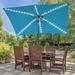 Sonerlic 10 x 7ft LED Outdoor Patio Table Umbrellas with Aluminum Frame Crank and Tilt Button for Garden Deck and Poolside Lake Blue