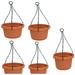 Austin Planter Plastic Hanging Flower Pot (7 inch Terra Cotta) 5 Pack Pot with hanger Plastic Flower Pot seedlings Planter Nursery Planter Colorful Flower Planter Seed Starting Pot with hanger