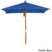 Havenside Home Port Lavaca 6ft Square Sunbrella Fabric Wooden Patio Umbrella by Base Not Included Pacific Blue