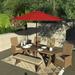 Havenside Home Okaloosa 9ft Deluxe Crank Lift Sunbrella fabric Bronze Patio Umbrella by Base Not Included Jockey Red