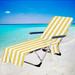 Striped Beach Chair Towel Lounge Chair Beach Towel Cover Chaise Lounge Chair Cover Towel with Pockets No Sliding Beach Towel for Sun Lounger Hotel Vacation Sunbathing 29.5*78.7 Inches A8