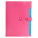 A4-Paper Expanding File Folder Pockets Plastic Expanding File Folder 5 Pocket School Supplies with 5 Pockets Pink