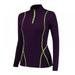 Womens Quarter Zip Running Pullover-Long Sleeve Thermal Compression Workout Tops for Women