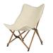 OverPatio 20 X30 X32 Camping Chair Portable Stool for Fishing Picnic BBQ Ultra Light Aluminum Frame with Wood Grain Accent Khaki