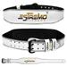 ESTREMO Weightlifting Belt-Genuine Leather 4â€�Back Support Belt Steel Buckle Ideal for Gym and Lifting White