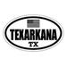 Texarkana TX Texas Bowie County Stealthy Subdued Old Glory US Flag Oval Euro Decal Bumper Sticker 3M Vinyl 3 x 5