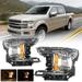 Winjet Headlights Assembly for 2018 2019 2020 Ford F150 High Low Beam Projector Headlights w/Amber Turn Signals DRL Led Amber Position Lights Passenger and Driver Sides
