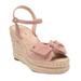 Kate Spade Shoes | Kate Spade Fanni Pink Suede Bow Wedge Espadrilles | Color: Cream/Pink | Size: 11