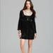 Free People Dresses | Free People Black Crushed Velvet Babydoll Empire Waist Mini Dress Size M | Color: Black | Size: M