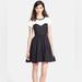 Kate Spade Dresses | Kate Spade Gable Fit & Flare Dress Black & Cream Color Block Size 14 | Color: Black/White | Size: 14