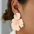 Anthropologie Jewelry | Anthropologie Rose Gold Enamel Hibiscus Earrings | Color: Gold | Size: Os