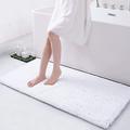 smiry Chenille Bath Mat, 60 x 120 cm, Non-Slip Super Absorbent Bathroom Mat Extra Soft Fluffy Bath Mats for Bathroom Thick Machine Washable Floor Mats Rugs Runner, White