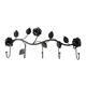 LUCBEI Wall Mounted Coat Rack Bathroom Rack Wood Clothes Hanger Wall Mounted Coat Hook Decorative Key Holder Hat Scarf Handbag Storage Hange Coat Rack Hat Rack with Hooks (Color : Black)