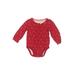 OshKosh B'gosh Long Sleeve Onesie: Red Bottoms - Size 6 Month