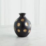 Global Views Dimples Round Ceramic Table Vase Ceramic in Yellow/Black | 11.75 H x 9 W x 9 D in | Wayfair 7.30248