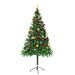 The Holiday Aisle® Folkhard 6' H Gold Realistic Christmas Tree w/ 200 LED Twinkling Lights & Ball Ornaments, Steel in White | Wayfair