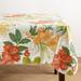 Bay Isle Home™ Callisto Tropical Floral Printed Vinyl Indoor/Outdoor Tablecloth Plastic/Vinyl in Orange/White | 84 W x 60 D in | Wayfair