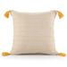 Birch Lane™ Hainsly Cotton Blend Throw Square Pillow Cover & Insert Polyester/Polyfill/Cotton Blend in White/Yellow/Brown | Wayfair