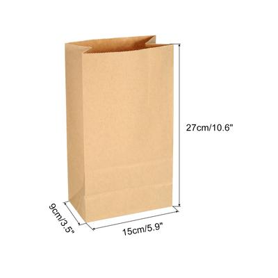 Paper Bags Brown Paper Grocery Bag 6lb 5.9x3.5x10.6 inch 70g, Pack of 100