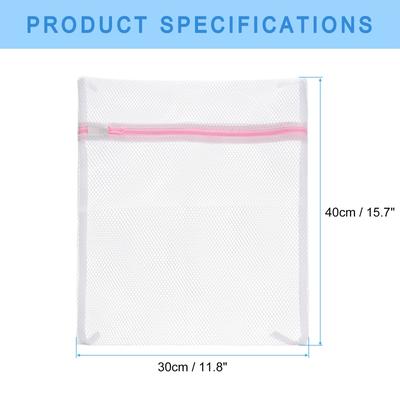 5Pcs 11.8"x15.7" Mesh Laundry Bags with Zipper Mesh Wash Bags for Laundry, Pink
