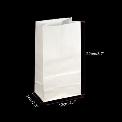 Paper Bags White Paper Grocery Bag 2lb 4.72x8.66x2.75-in 60g, Pack of 50