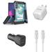 BC Tri-Shield Heavy Duty Rugged Slim Case (Aqua Mint Marble) Bundled with 38W Fast Car Charger 20W Mini Wall Charger 3A USB-C to USB-C Cable (5 Feet) for Samsung Galaxy S22